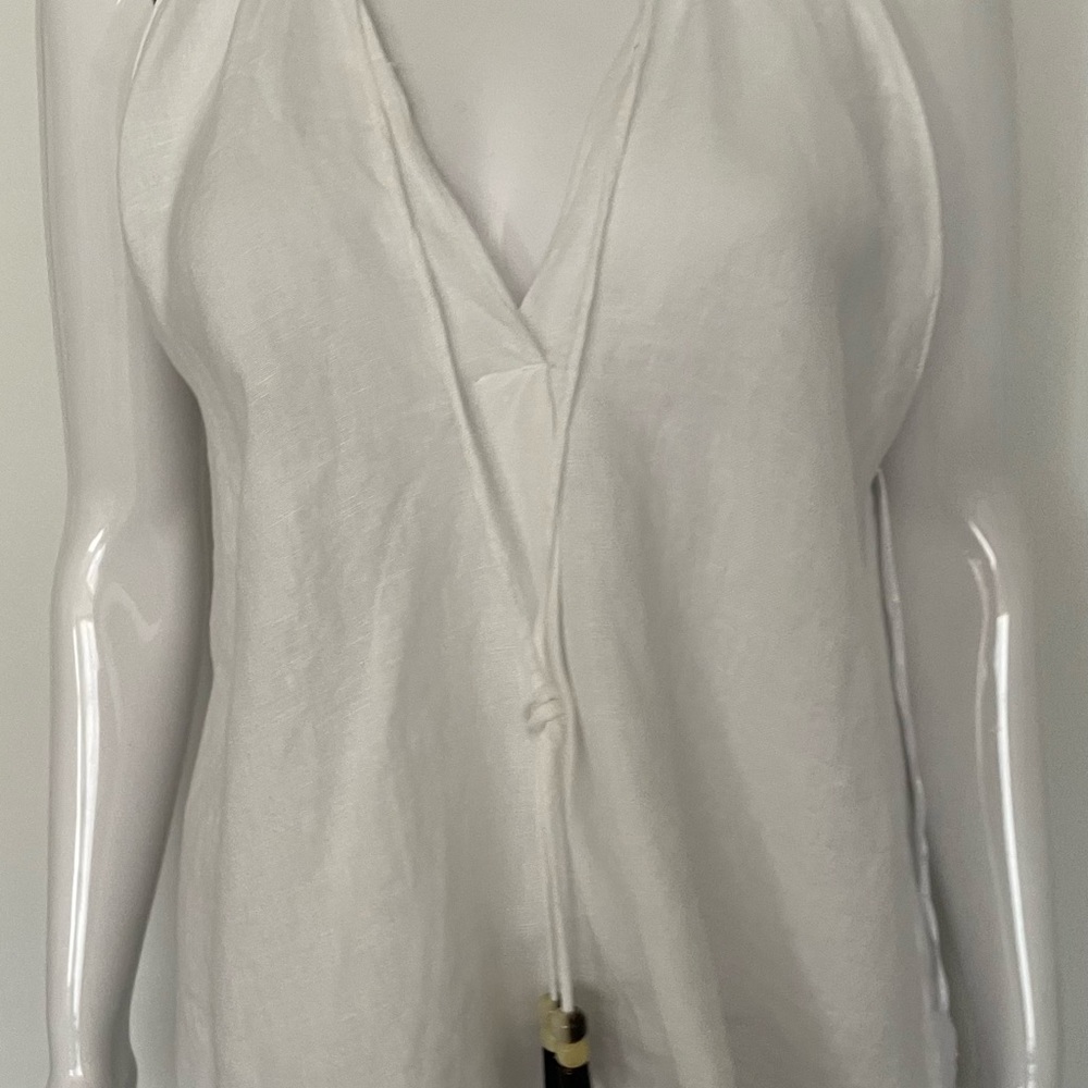 ZARA 100% Linen White Sleeveless Top size US XS